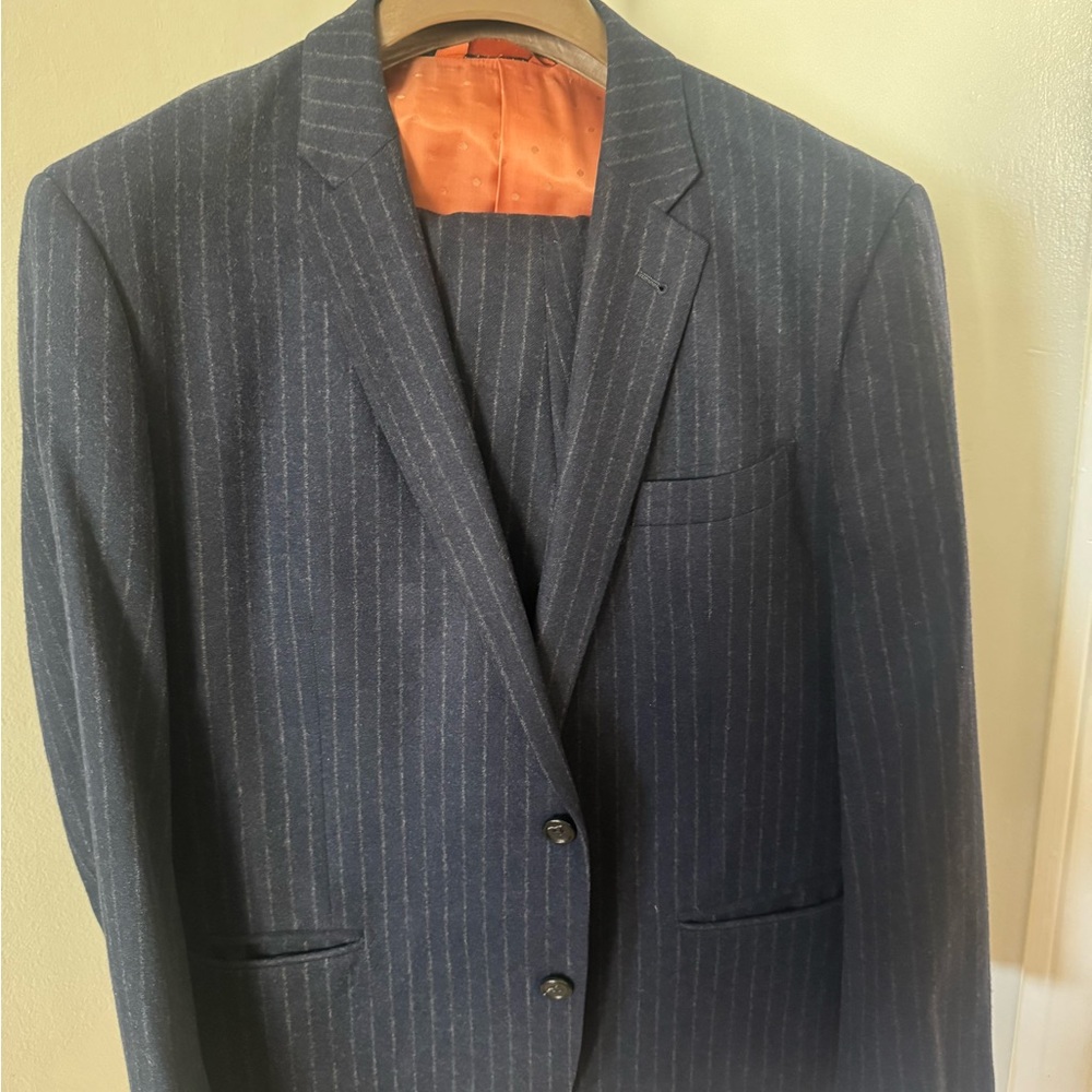 Classic Navy Pinstripe Men's Suit
